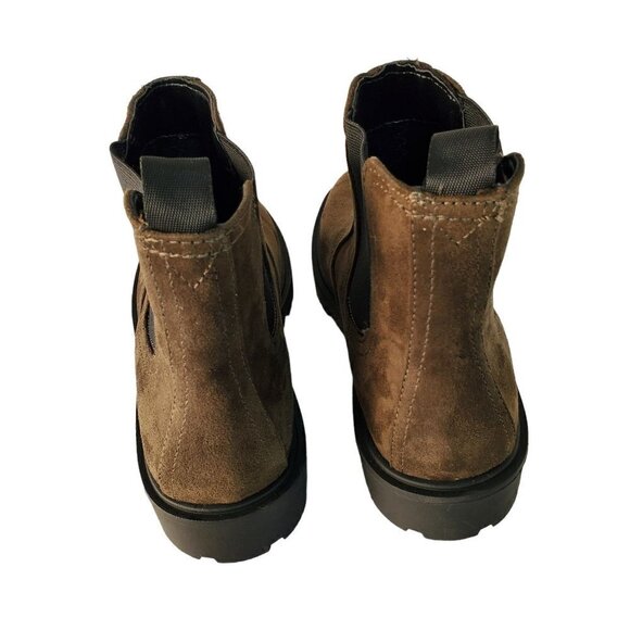 Kenneth Cole Lug Sole Bootie Olive Green Textile Faux Suede Womens Size 9 NWT - Picture 5 of 10